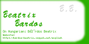 beatrix bardos business card